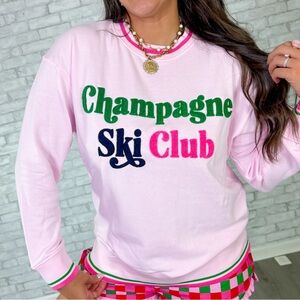 Pink Champagne Ski Club Sweatshirt shiraleah